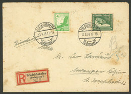 GERMANY: 12/SE/1938 Friedrichshafen - Belgium: Registered Cover, Interesting! - Lettres & Documents