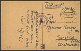 GERMANY: PC Sent By A Soldier With With Military Free Frank, From Wien To Gersfeld On 22/AU/1942, With Nazi Censor Mark, - Covers & Documents