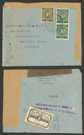 GERMANY: Cover Sent To Sao Paulo (Brazil) In DE/1947, With Censor Labels? On 2 Sides And On Back A Mark And Official Sea - Brieven En Documenten