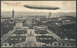 GERMANY: Zeppelin Flying Over Karlsruhe, VF Quality! - Autres & Non Classés
