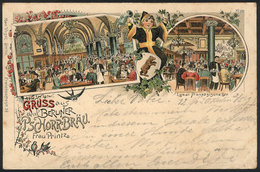 GERMANY: BERLIN: Pschorr-Bräu Brewery, Color Litho PC, Ed. Max Vogel, Used In 1897, VF Quality! - Autres & Non Classés