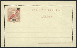 ANGOLA: 50Rs. Lettercard With "REPUBLICA" Overprint, Unused, Excellent Quality!" - Angola