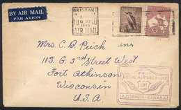 AUSTRALIA: 13/SE/1946 Brisbane - USA: First Official Flight Australia - Canada, With Minor Faults But Attractive! - Briefe U. Dokumente