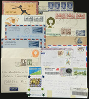 AUSTRALIA: 11 Covers Sent To Brazil In Varied Periods + 1 PC Of The Melbourne Olympic Games + 1 Stationery Cover Of 18c. - Briefe U. Dokumente