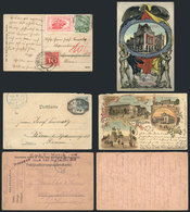 AUSTRIA: 13 Postcards And Feldpost Cards Used Between 1900 And 1916, Mixed Quality (all With Defects), Very Interesting, - Lettres & Documents