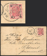 AUSTRIA: Triple Postcard With Very Nice View Of Wien, Franked With 10h. Stamp With Commercial Perfin, Sent From Wien To  - Cartas & Documentos