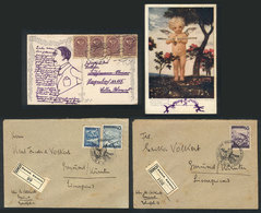 AUSTRIA: Postcard Used In 1921 + 2 Covers With Special Postmarks Of 1946, Very Nice. - Cartas & Documentos