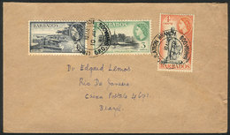 BARBADOS: Cover Sent To Brazil On 10/AP/1950 Franked With 8c., Very Nice, Unusual Destination! - Barbades (...-1966)