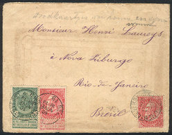 BELGIUM: Cover Sent From Beruhem To Brazil On 10/NO/1903, Franked With 25c. Combining 2 Stamps Of 10c. From DIFFERENT IS - Sonstige & Ohne Zuordnung