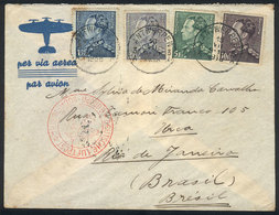 BELGIUM: Airmail Cover Sent From Antwerpen To Rio De Janeiro On 19/JUL/1938 Via Germany (DLH) With Nice Multicolor Posta - Other & Unclassified