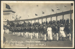 BELGIUM: Olympic Games Anvers 1920: Parade Of The Athletes (South African Delegation), With Advertising Printed On Back  - Autres & Non Classés