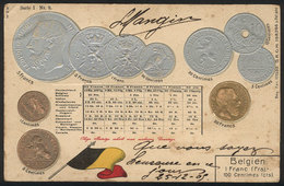 BELGIUM: Beautiful PC Illustrated With Old Coins, VF Quality! - Autres & Non Classés