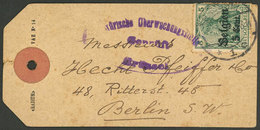 BELGIUM - GERMAN OCCUPATION: Label Of A Parcel Post Sent To Berlin, Franked With 5c. Stamp, VF Quality! - Guerra '40-'45 (Storia Postale)