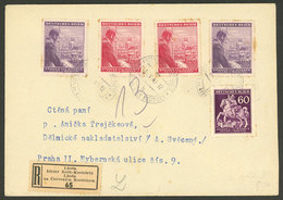 BOHEMIA AND MORAVIA: 10/AP/1943 Lhota - Praha: Registered Cover With Nice Postage Of German Occupation, With Some Staini - Altri & Non Classificati