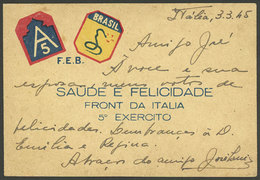 BRAZIL: Greeting Card Of F.E.B. (Força Expedicionaria Brasileira), 5th Army, Italian Front, VF Quality! - Autres & Non Classés