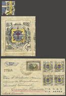 BRAZIL: RHM.C-18C, 1924 Centenary Of The Confederation Of Ecuador, Block Of 4, One With "UNIAC" Variety (top Left Stamp) - Lettres & Documents