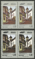 BRAZIL: RHM.C-724, 1972 Festival Of Ouro Preto, Pair With VARIETY: Black Color Missing, Very Rare. Along A Normal Pair F - Lettres & Documents