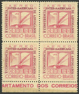 BRAZIL: RHM.A-51C, 1943 Inter-American Conference Of Lawyers, With Variety DOUBLE IMPRESSION Of The Inscriptions Around  - Luftpost