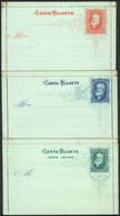 BRAZIL: RHM.CB-14/16, Lettercards Of 1884, Complete Set Of 3 Values + CB-17 (with Watermark), Unused, Fine Quality (some - Postal Stationery