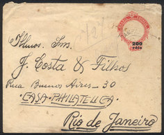 BRAZIL: RHM.EN-81, Stationery Envelope With Watermark, Used, Interesting! - Entiers Postaux