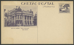 BRAZIL: RHM.BP-102, View Of The Municipal Theater Of Rio De Janeiro, Bilingual Inscriptions In Portuguese And Esperanto, - Postal Stationery