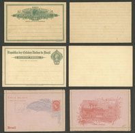 BRAZIL: 3 Old Postal Stationeries, VF Quality! - Entiers Postaux