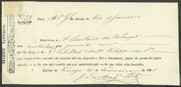 BRAZIL: Interesting Receipt Of The Mail Dated Formiga 21/FE/1865 - Cartes-maximum