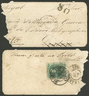 BRAZIL: Small Cover Sent To Lisboa On 25/OC/1870, Franked On Back With 100Rs., The Envelope Shows Defects On The Left, L - Cartes-maximum