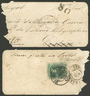 BRAZIL: Small Cover Sent To Lisboa On 25/OC/1870, Franked On Back With 100Rs., The Envelope Shows Defects On The Left, L - Maximum Cards