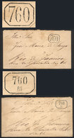 BRAZIL: 2 Covers Used In Rio De Janeiro In 1878, With Rating Marks "760" And "760 Rs.", Very Interesting!" - Cartes-maximum