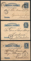 BRAZIL: RHM.BP-14 (x2) + 15, Postal Cards Used In 1891/2, With Interesting Postmarks, Fine Quality, Catalog Value 590Rs. - Cartoline Maximum
