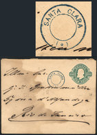 BRAZIL: RHM.EN-8 Stationery Envelope, With Very Nice Blue Cancel Of SANTA CLARA And Arrival Backstamp Of 2/FE/1891, Very - Cartes-maximum