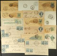 BRAZIL: 15 Covers, Cards Or Postal Stationeries Used Between 1892 And 1908, All With TRAVELING PO Cancels, Very Interest - Cartes-maximum