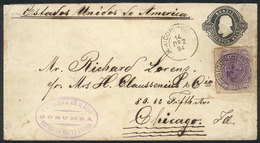 BRAZIL: 200Rs. Stationery Envelope + Sc.103 (total 400Rs.) Sent From Corumba To USA On 14/DE/1894, Handsome! - Cartes-maximum