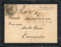 BRAZIL: Mourning Cover Franked With 300Rs. (Sc.119a ALONE), Sent By Registered Mail From Rio To Curumba On 15/JA/1895, V - Cartes-maximum
