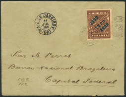 BRAZIL: Cover Franked By Sc.128 ALONE (2,000Rs), Sent From Petropolis To Rio De Janeiro On 10/JUL/1900, VF Quality, Rare - Cartes-maximum