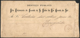BRAZIL: Official Cover Sent Stampless From Porto Alegre To Encruzilhada On 1/DE/1901, Very Interesting! - Cartes-maximum