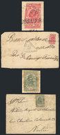 BRAZIL: 2 Fronts Of Covers Used In 1909 And 1923, Both Franked With REVENUE Stamps Instead Of Postage Stamps, WITHOUT DU - Cartes-maximum