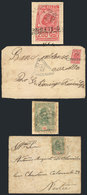 BRAZIL: 2 Fronts Of Covers Used In 1909 And 1923, Both Franked With REVENUE Stamps Instead Of Postage Stamps, WITHOUT DU - Cartoline Maximum