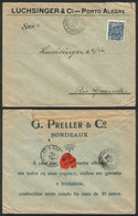 BRAZIL: Cover With Advertising On Back: COGNAC AND WINES, Sent From Porto Alegre To Rio Grande On 18/AU/1914, Very Nice! - Cartes-maximum