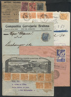 BRAZIL: 4 Covers + 1 Front Used Between 1918 And 1947, With Interesting Postages And Postal Marks! - Cartes-maximum