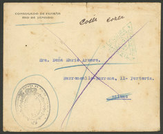 BRAZIL: Cover Sent To Bilbao On 11/JUN/1919 By The Spanish Consulate In Rio De Janeiro, With Free Frank, With A Triangul - Cartoline Maximum