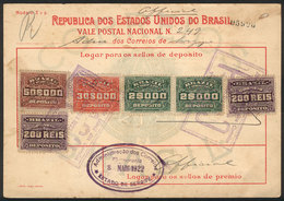 BRAZIL: Money Order (vale Postal Nacional) Sent From Sergipe To Rio On 8/MAR/1922, Interesting! - Cartoline Maximum