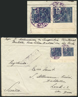 BRAZIL: Cover Franked With Pair Of 400Rs. With VARIETY: Misperforated, Sent From Sao Paulo To Switzerland In JAN/1927, V - Cartes-maximum