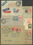 BRAZIL: 7 Airmail Covers Used In Brazil Between 1930 And 1944, Varied Destinations And Airlines, Including Some Interest - Maximum Cards