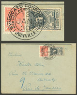 BRAZIL: 13/JA/1930 Joinville - Rio De Janeiro: Airmail Cover Franked By RHM.K-11 + Another Value, With Several Transit A - Cartoline Maximum