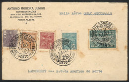 BRAZIL: Cover Flown By ZEPPELIN, Sent From Porto Alegre To USA On 22/MAY/1930, Franked By RHM.Z-7 + Other Values, Very N - Maximum Cards