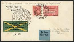 BRAZIL: Cover Flown By ZEPPELIN, Sent From Rio De Janeiro To USA On 24/MAY/1930, Franked By RHM.Z-8 + Another Value, VF  - Cartes-maximum