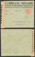 BRAZIL: Rare CENSOR Label Of Junta Governativa Revolucionaria De Pelotas, On A Cover Sent From Porto Alegre To Pelotas O - Maximum Cards