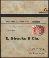 BRAZIL: Cover Sent From Rio To Cachoeira On 3/OC/1930, With Interesting Violet Mark "CENSURA REVOLUCIONARIA - R.S. SUL", - Maximum Cards